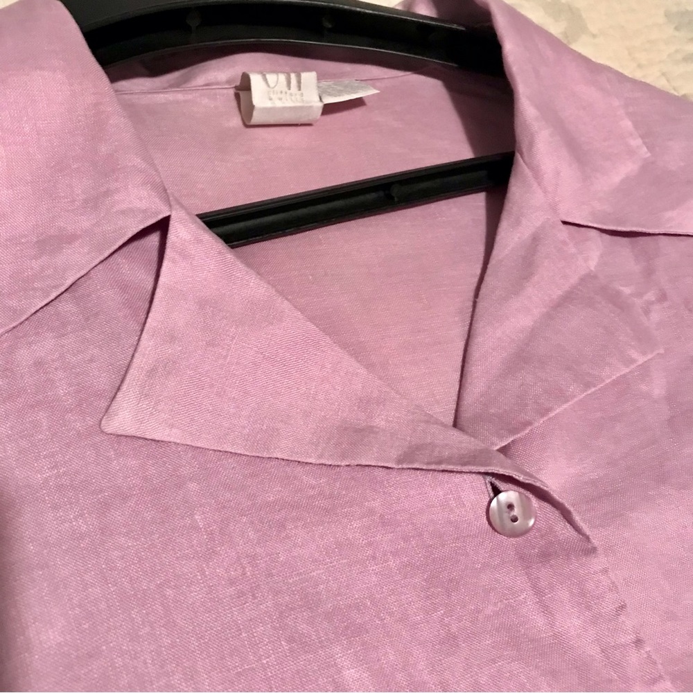 CW- women’s linen blouse in light lilac size L - Picture 8 of 9